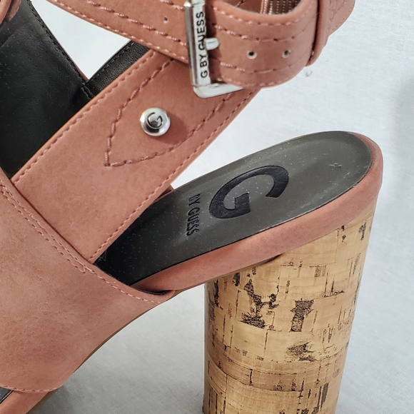 GUESS - Suede Sandals With Cork Heal - Picture 4 of 8